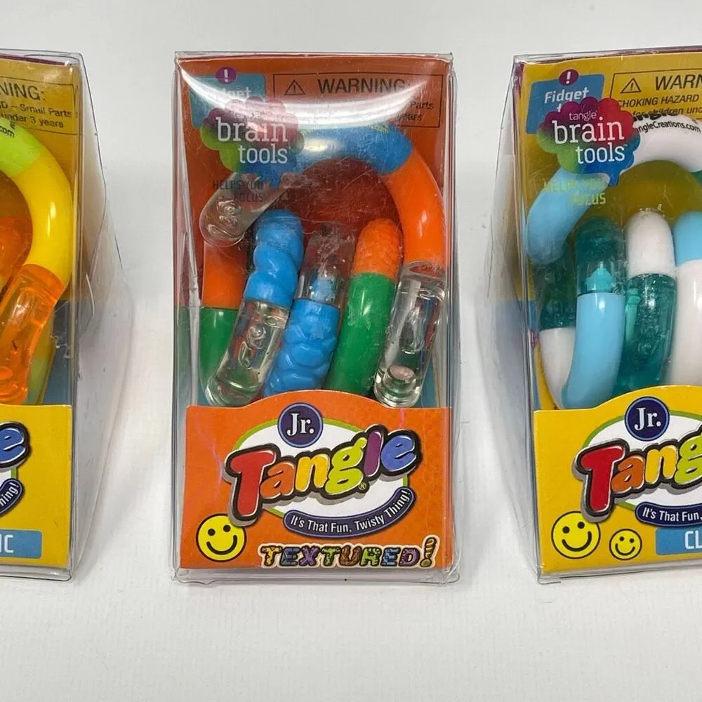Lot of 3 Tangle Jr Fidget Brain Toys New in Package 2 Classic 1 Textured
